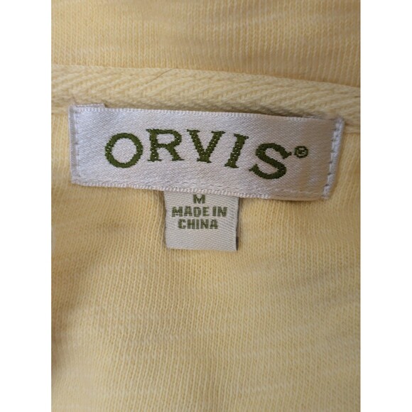 Orvis Butter Yellow 1/4 Zip Pullover 100% Cotton Sweater sz M Casual Preppy - Picture 9 of 10